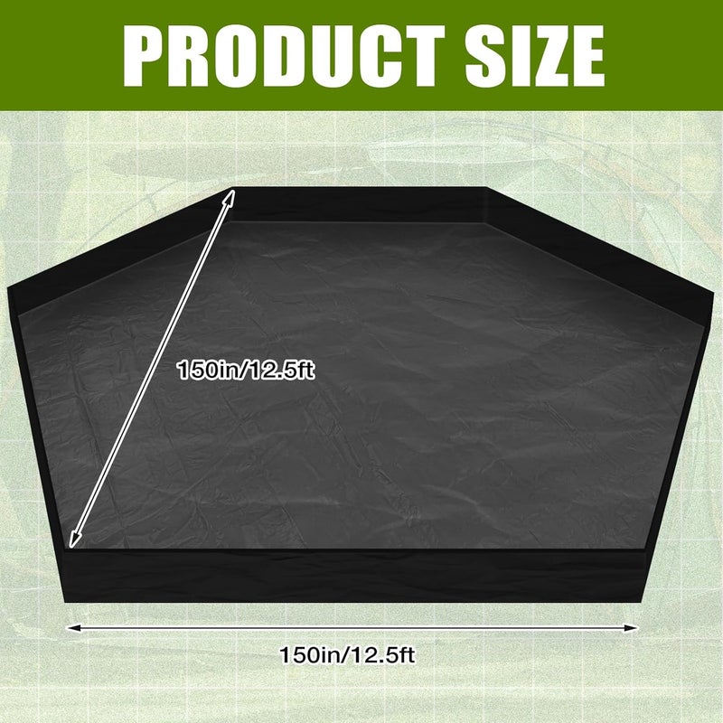 Tinideya 12.5 ft Removable Tent Floor Mat Tarp Waterproof Camping Tent Tarp Floor for Pop up Screen Tents, Gazebo, Hiking, Backpacking, Hammock, Beach Accessory - Image 2